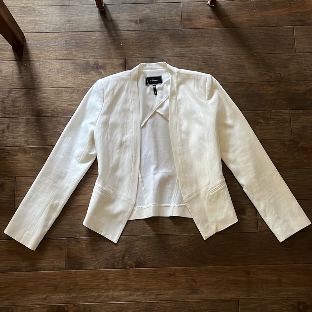 Fitted blazer linen-blend lined Sz small